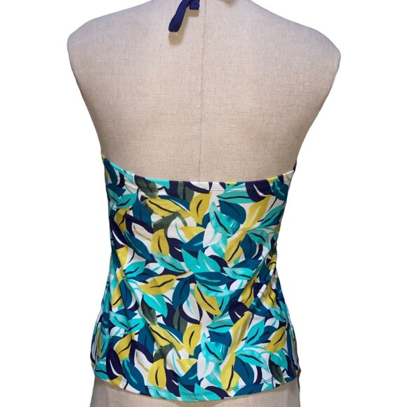 New Directions Size S Womens Tankini Swimwear Top With Multicolor Leaf Print & S - Picture 3 of 11